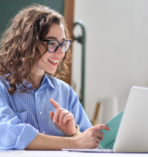 Teacher using Advancify platform